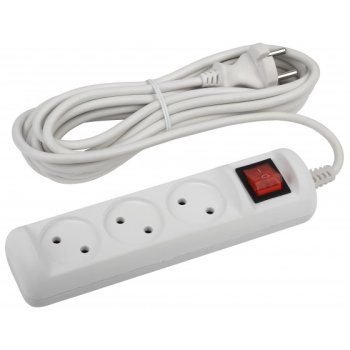 Удлинитель 3гнезда  5м без заземления выключатель ПВС 2200Вт 2x1мм² Эра (20)