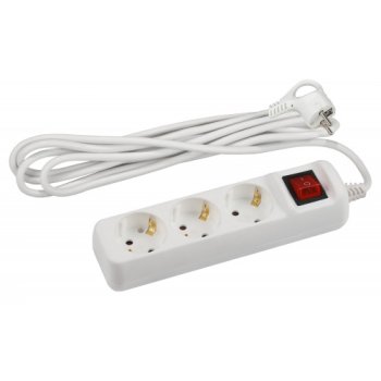 Удлинитель 3гнезда 5м с заземлением выключатель ПВС 3500Вт 3x1.5мм² Эра