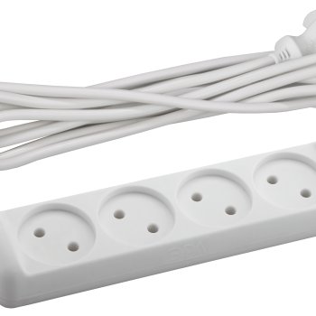 Удлинитель 4гнезда  3м без заземления ПВС 1300Вт 2x0.75мм² Эра ГОСТ (20)