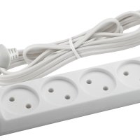 Удлинитель 4гнезда  5м без заземления ШВВП 1300Вт 2x0.75мм² Эра (20)