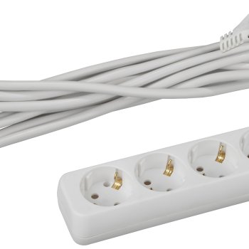 Удлинитель 4гнезда  5м с заземлением ПВС 2200Вт 3x0.75мм² Эра (10)