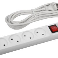 U-4s-5m-2x1 ЭРА Удлин-ль ЭРА без заземл,  с выкл, 4гн, 5м, ПВС, 2х1мм2, 10А (20/720)