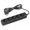 Удлинитель 5гнёзд  1.5м с/з ПВС 2200Вт 3x0.75мм² черный Эра (20)