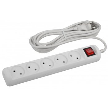 Удлинитель 5гнёзд  3м без заземления выключатель ПВС 2200Вт 2x1мм² Эра (20)