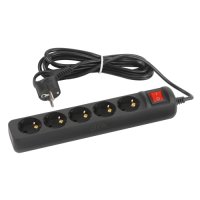 Удлинитель 5гнёзд  5.0м с/з выкл ПВС 2200Вт 3x0.75мм² черный Эра (20)