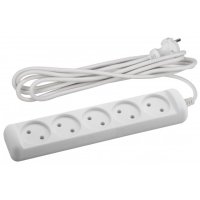 Удлинитель 5гнёзд  5м без заземления ПВС 2200Вт 2x1мм² Эра (20)