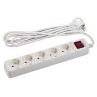 Удлинитель 5гнёзд  5м с заземлением выключатель ПВС 3500Вт 3x1.5мм² Эра