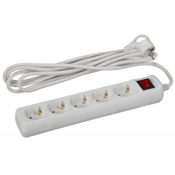 Удлинитель 5гнёзд 5м с заземлением выключатель ПВС 3500Вт 3x1мм² Эра (12)