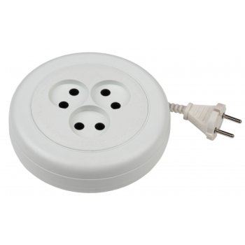 Удлинитель-рулетка 3гнезда  5.0м б/з ШВВП 2200Вт 2x0.75мм² Эра (10)