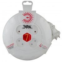 Удлинитель-рулетка 4гнезда  7м б/з ШВВП 2200Вт 2x0.75мм² Эра (10)