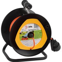 Удлинитель-катушка 1гнездо 20м без заземления ПВС 2200Вт 2x1мм² Эра черный