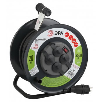 Удлинитель-катушка 4гн 20м с/з выкл КГ 3500Вт 3x2.5мм² IP44 Эра (2)