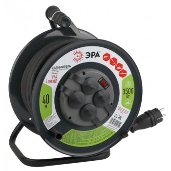 Удлинитель-катушка 4гн 40м с/з выкл КГ 3500Вт 3x2.5мм² IP44 Эра (2)