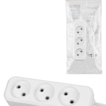 Удлинитель 3гн  3м без заземления ШВВП 1380Вт 2x0.75мм² НАРОДНЫЙ (54)