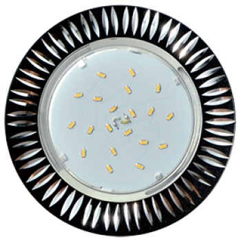 Ecola GX53 H4 DL5383  светильник встраив. без рефл. Рифленые реснички Черный/Алюм 20x110 (к+)