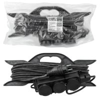 Удлинитель-рамка 3гн 20м с заземлением КГ 3700Вт 3x1.5мм² IP44 TDM Народный (5)