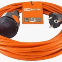 Удлинитель-шнур 1гн 10м с заземлением ПВС 1300Вт 3x1.5мм² TDM УШз16 (10)