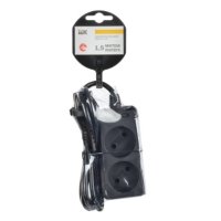 Удлинитель 2гнезда 1,5м черный 2200Вт ПВС 2х0.75мм² IEK У2 (60)