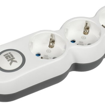 Удлинитель 3гнезда 3м заземление выключатель 3500Вт ПВС 3x1,5мм² IEK UNO (32)