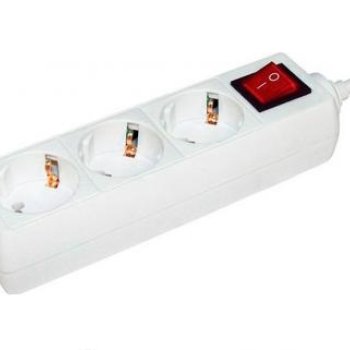 Удлинитель 3гнезда 3м с заземлением выключатель ПВС 3500Вт 3x1мм² IEK У03К (14)