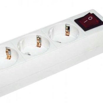 Удлинитель 3гнезда 5м заземление выключатель 3500Вт ПВС 3x1мм² IEK У03К (10)