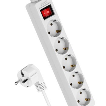 Удлинитель 5гнёзд  5м с заземлением выключатель ПВС 3500Вт 3x1мм² Kосмос (10)