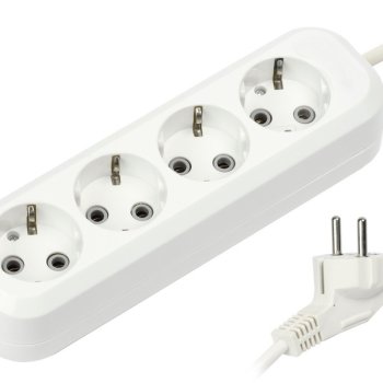 Удлинитель 4гнезда 3м с заземлением ПВС 3500Вт 3x1мм² Smartbuy (40)