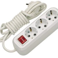 Удлинитель 3гнезда  5м с заземлением выключатель 16А Makel (12)