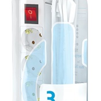 Удлинитель 5гнёзд 3м с заземлением выключатель 4000Вт 3x1мм2 Фотон 16-35ЕS белый (20)*