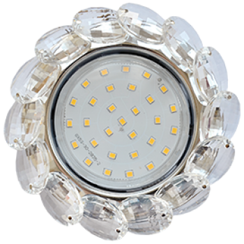 Светильник Ecola GX53 H4 Glass Круглый с большими хрусталиками Прозр. /Хром 56x125