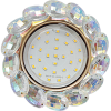 Светильник Ecola GX53 H4 Glass Круглый с большими хрусталиками Прозр.искристый/Золото 56x125