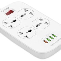 Сет фильтр LDNIO SC4407Q 4гн(EU_UK_US)+USBx4+QC3.0(max 3.1A 18Вт) 2м 2500Вт белый (1/50)