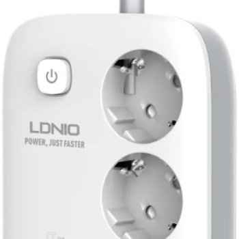 Сетевой фильтр LDNIO SE3436 3гн+2хUSB+2хTypeC (QC4.0+PD3.0+PPS, 65Вт GaN) 2м 3250Вт белый