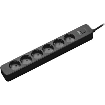 Сетевой фильтр Perfeo Power STREAM 1,5м 6 гнезд черный (30)
