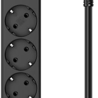 Сетевой фильтр Perfeo REAL HOME 3гн+2xUSB+1xTypeC 5м 3х1,5мм2 16A 3500Вт тройная защита чёрный (1/30)