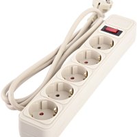 Сетевой фильтр Perfeo REAL POWER 5 гнёзд, 3 метра, 3х1,5мм2, 16A, 3500Вт, тройная защита, серый (1/30)