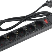 Сетевой фильтр Perfeo REAL POWER 5 гнёзд, 5 метров, 3х1,5мм2, 16A, 3500Вт, тройная защита, чёрный (1/30)