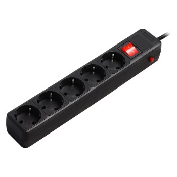 Сетевой фильтр SmartBuy 5гнёзд 1.8м 3500Вт черный (45)