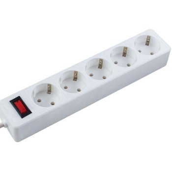 Сетевой фильтр Космос 5гнёзд 1.8м ПВС 2200Вт 3x0.75мм² белый (20)