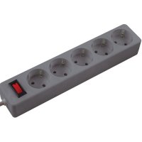 Сетевой фильтр Космос 5гнёзд 1.8м ПВС 2200Вт 3x0.75мм² серый (20)