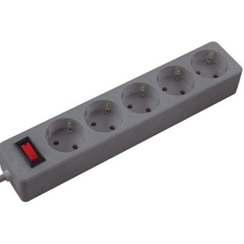 Сетевой фильтр Космос 5гнёзд 3м ПВС 2200Вт 3x0.75мм² серый (20)