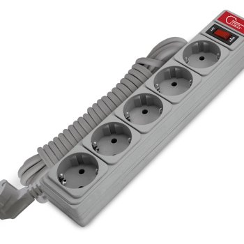 Сетевой фильтр Союз 5гнёзд 5м ПВС 2200Вт 3x0.75мм² серый (25)