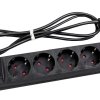 Сетевой фильтр Универсал 6гнёзд  1.8м ПВС 2200Вт 3x0.75мм² черный (30)
