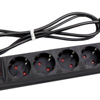 Сетевой фильтр Универсал 6гнёзд  1.8м ПВС 2200Вт 3x0.75мм² черный (30)