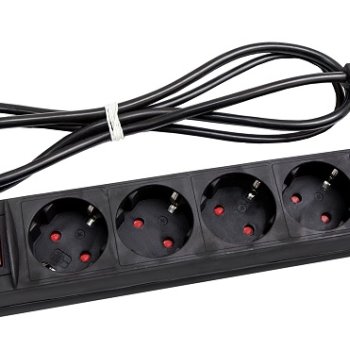 Сетевой фильтр Универсал 6гнёзд  1.8м ПВС 2200Вт 3x0.75мм² черный (30)