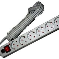Сетевой фильтр Универсал 6гнёзд  5м ПВС 2200Вт 3x0.75мм² серый (15)