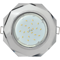 Светильник Ecola GX53 H4 Glass Стекло 8-угольник с прямыми гранями хром - хром (зеркальный) 38x133