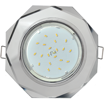 Светильник Ecola GX53 H4 Glass Стекло 8-угольник с прямыми гранями хром - хром (зеркальный) 38x133
