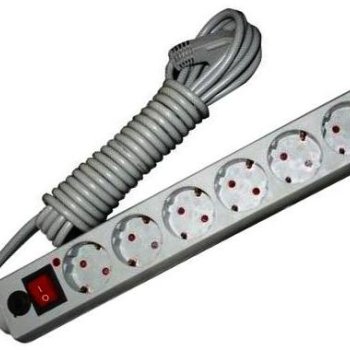 Сетевой фильтр Универсал 6гнёзд  7м ПВС 2200Вт 3x0.75мм² серый (15)