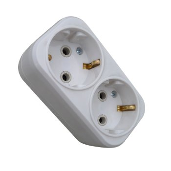 Двойник 2L заземление 16А белый Omnyx (12/192)